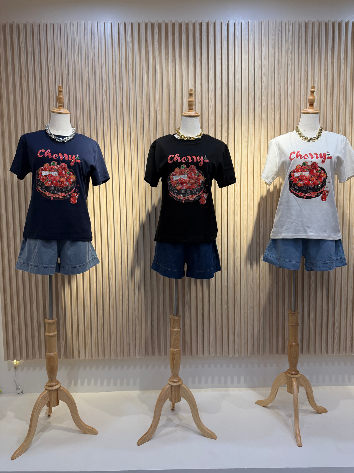 Sunisa Cherry Strawberry Rhinestone Graphic Tee