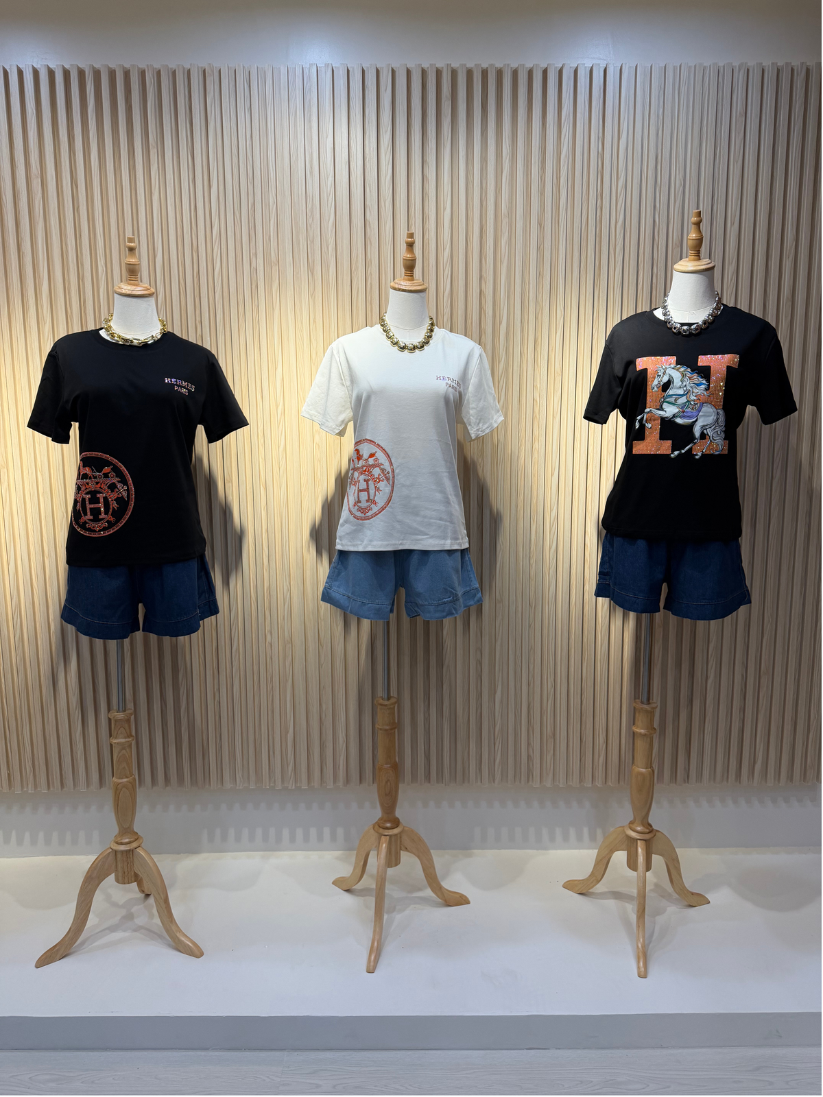 Sunisa Luxury Hermes Inspired Rhinestone Graphic Tee
