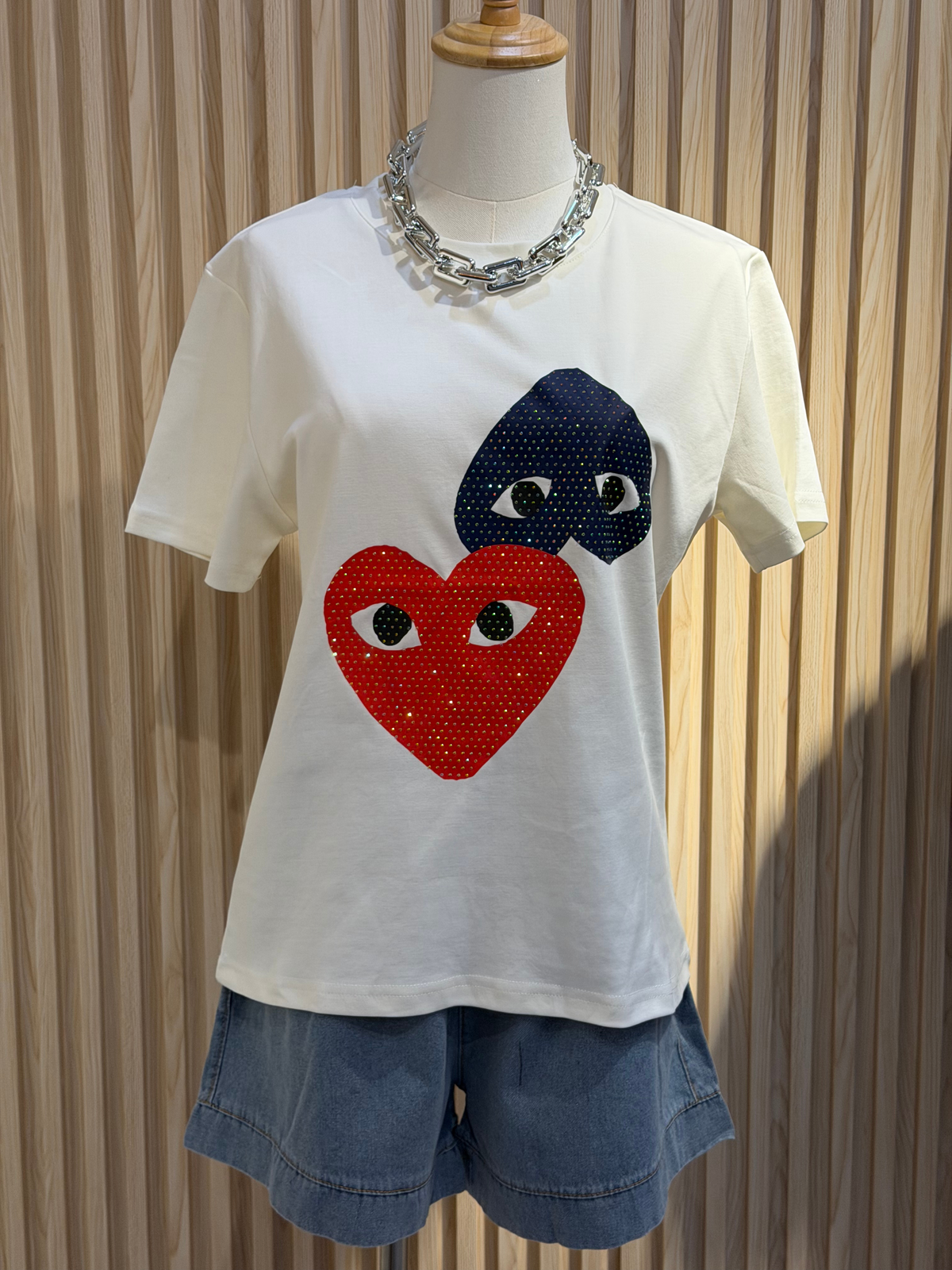 Sunisa Rhinestone Heart Graphic Tee
