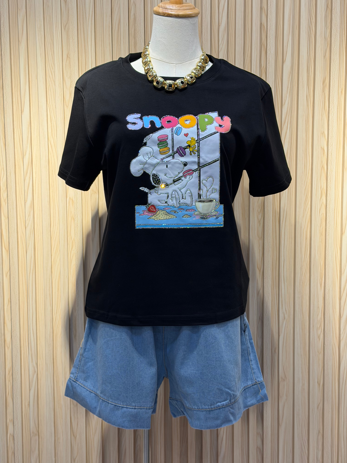 Sunisa Snoopy Chef Rhinestone Graphic Tee