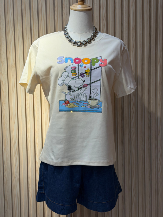 Sunisa Snoopy Chef Rhinestone Graphic Tee