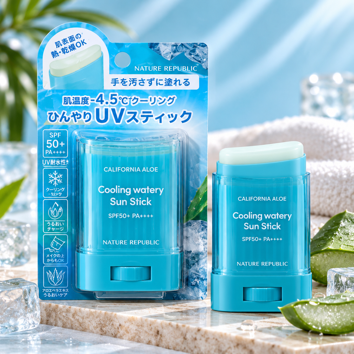 Nature Republic California Aloe Cooling Watery Sun Stick SPF50+ PA++++ – 24g