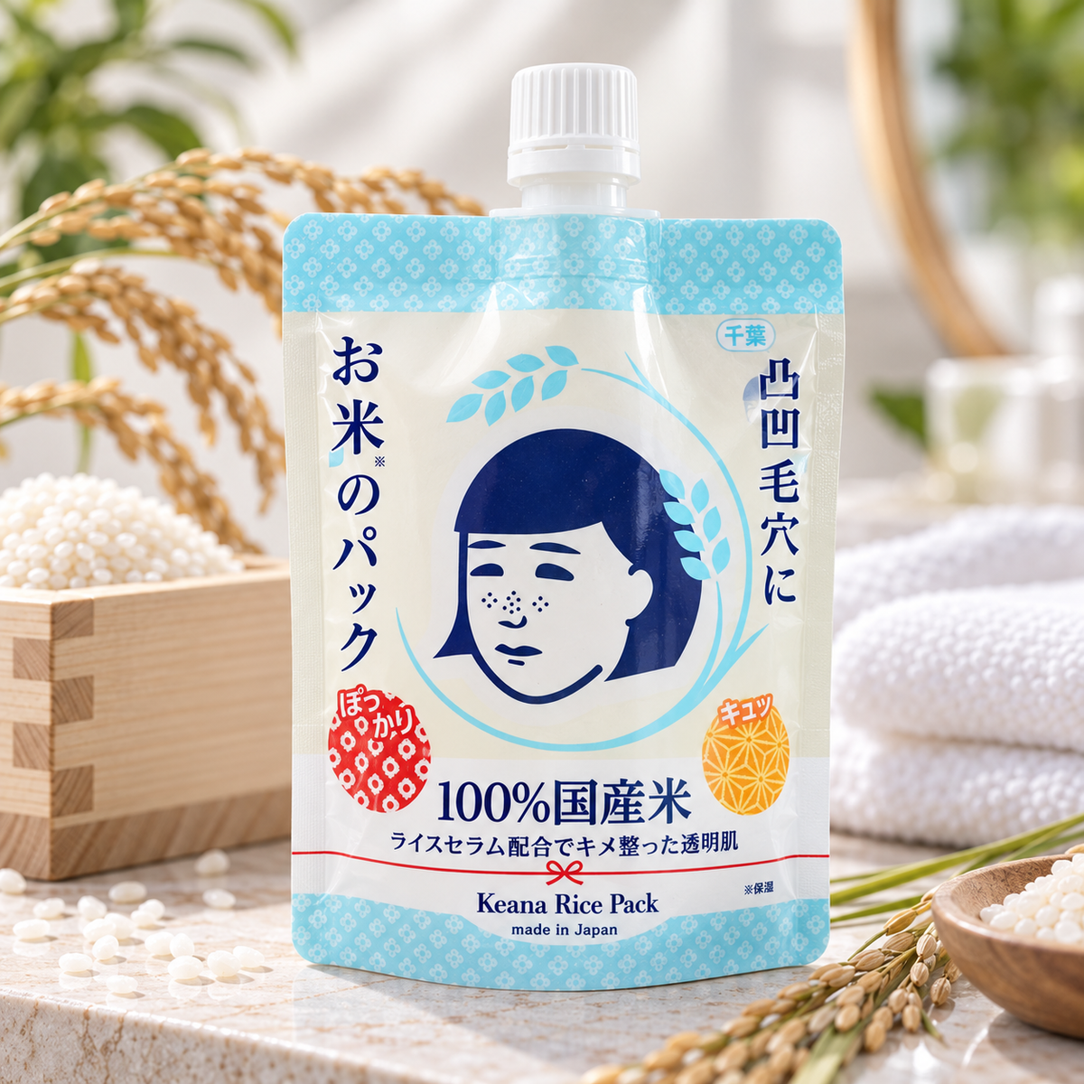 Keana Nadeshiko Rice Pack – Japanese Rice Wash-Off Facial Mask 170g